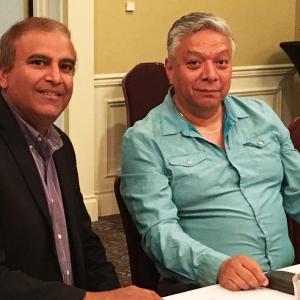Mayor Akbal Mund (L) and OKIB Chief Byron Louis (R) discuss collaboration on areas of mutual interest